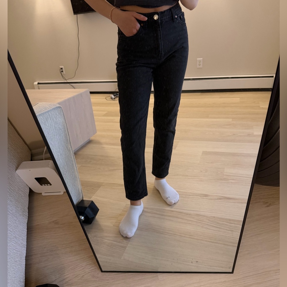 Mango Black Ankle Crop Jeans